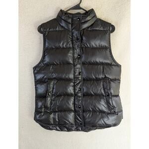 J Crew Puffer Down Vest Womens Medium Black Commute Ski Hiking Full Zip
